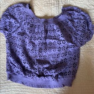 Pins and needles eyelet top